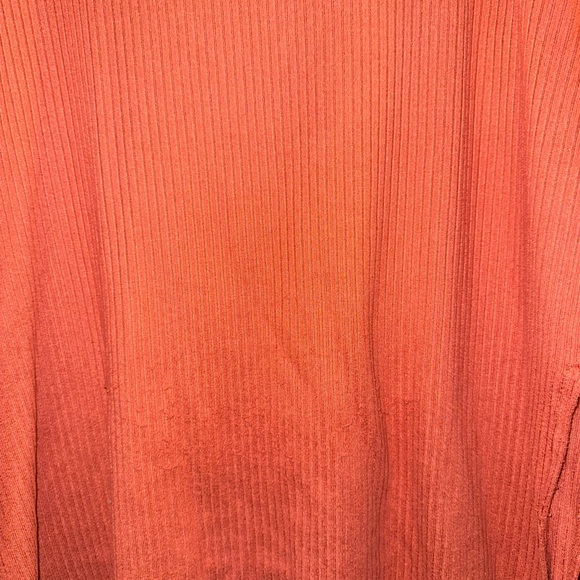 Women's Ribbed Long Sleeve Top - Rust - Picture 8 of 9
